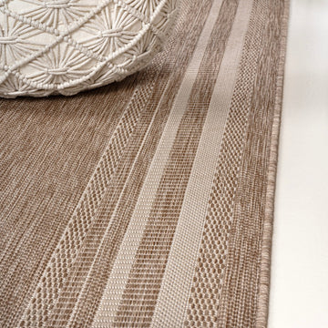 Lido Traditional Casual Pinstripe Border Area Rug